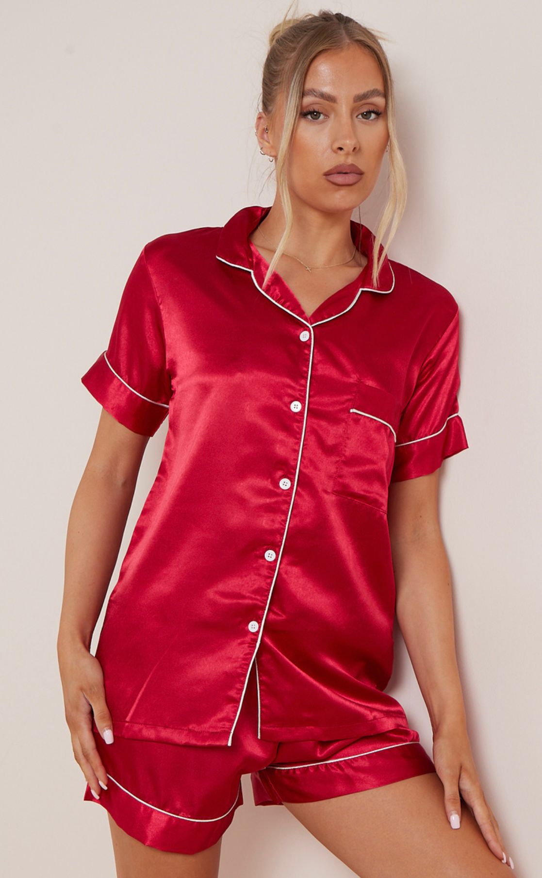 Short Satin Pyjamas PLAIN
