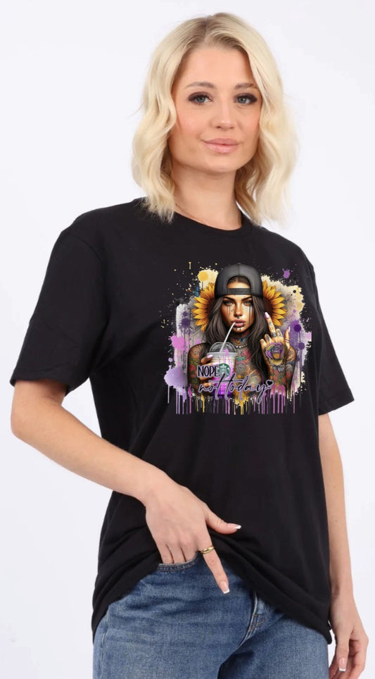 Short Sleeve T-Shirt -Nope not Today Print